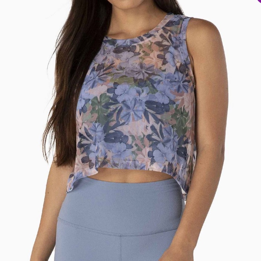 Beyond yoga sheer crop muscle top nwt small